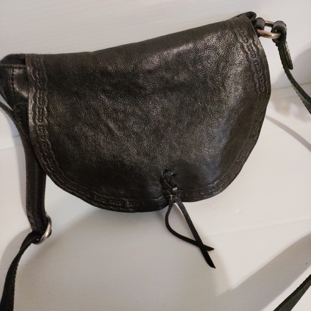 Lucky Brand Drk Chocolate Black Leather Crossbody - Picture 5 of 15